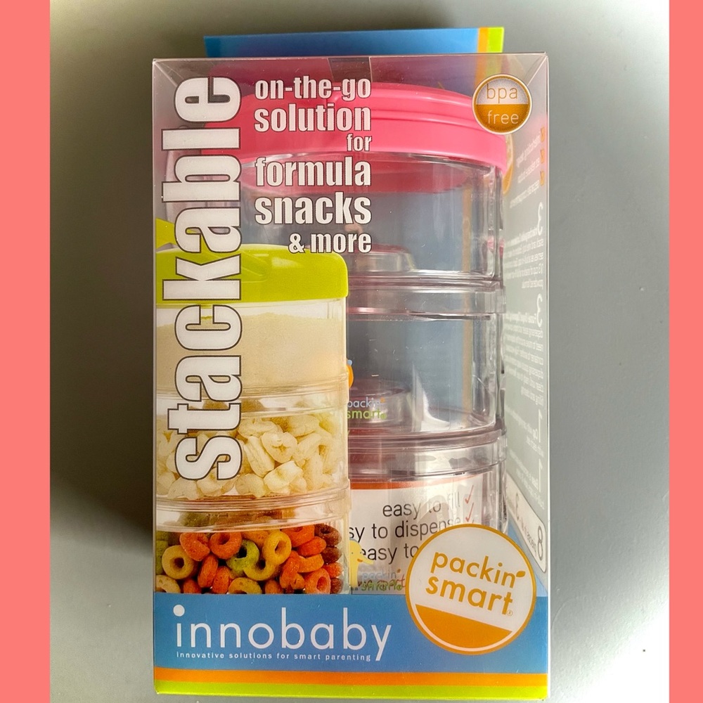 NEW - Innobaby Packin' Smart Stackables 3 Tier Zoo Animals - Pink